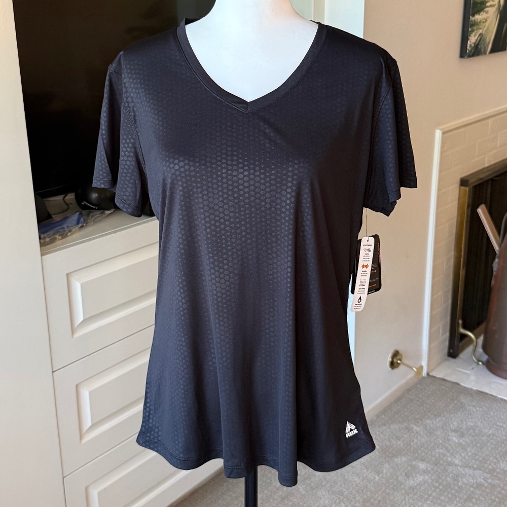 RBX Performance Black/Dark Gray V-Neck Active Tee (NWT | XL)